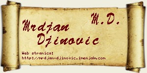 Mrđan Đinović vizit kartica